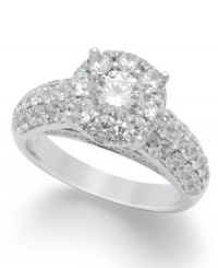 It's her time to shine! Prestige Unity's stunning engagement ring features dozens of round-cut diamonds at the band and center (2 ct. t.w.). Crafted in polished 14k white gold. It's her time to shine! Prestige Unity's stunning engagement ring features dozens of round-cut diamonds at the band and center (2 ct. t.w.). Crafted in polished 14k white gold.