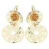 .925 Sterling Silver and 14K Gold Coated Kaleidoscope Hanging Jewel Encrusted Earrings with Fishhook