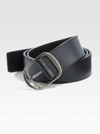A fundamental element of every man's style in vegetable-tanned leather. Antiqued silver buckle About 1½ wide Made in Italy A fundamental element of every man's style in vegetable-tanned leather. Antiqued silver buckle About 1½ wide Made in Italy