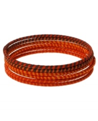 Wrap your wrists in stackable style! Kenneth Cole New York's bracelet set features 6 separate bangles highlighting multi-thread color. Crafted in silver tone mixed metal. Approximate diameter: 2-1/2 inches. Wrap your wrists in stackable style! Kenneth Cole New York's bracelet set features 6 separate bangles highlighting multi-thread color. Crafted in silver tone mixed metal. Approximate diameter: 2-1/2 inches.