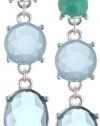 Anne Klein Feeling Blue Silver-Tone Multi-Blue Drop Earrings