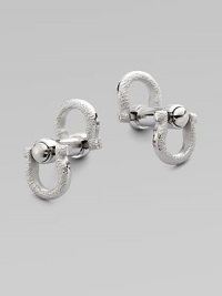 Textured gancini styling in distinctive palladium.PalladiumAbout ½ diam.Made in Italy Textured gancini styling in distinctive palladium.PalladiumAbout ½ diam.Made in Italy