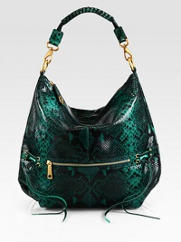 An exotic creation featuring python-embossed leather and complemented by gilded zipper details.Top handle, 6 dropTop zip closureOne outside zip pocketOne inside zip pocketTwo inside open pocketsCotton lining17W X 12½H X 5½DImported An exotic creation featuring python-embossed leather and complemented by gilded zipper details.Top handle, 6 dropTop zip closureOne outside zip pocketOne inside zip pocketTwo inside open pocketsCotton lining17W X 12½H X 5½DImported