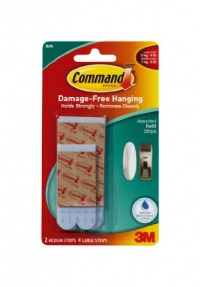 Command Medium and Large Water-Resistant Replacement Strips, 2-Medium Strip, 4-Large Strip Command Medium and Large Water-Resistant Replacement Strips, 2-Medium Strip, 4-Large Strip