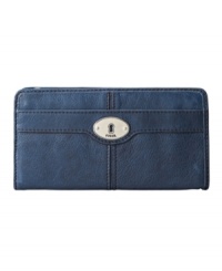 With bright colors and subtle stitching details, the Maddox will hold your financial essentials in elegant style. With bright colors and subtle stitching details, the Maddox will hold your financial essentials in elegant style.