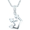 Children's Sterling Silver White Topaz Crown Necklace, 13