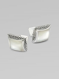 Complement your suiting in style with this pair of sterling silver cuff links inlayed with mother of pearl.Sterling silverMother of pearlbullet text here Imported Complement your suiting in style with this pair of sterling silver cuff links inlayed with mother of pearl.Sterling silverMother of pearlbullet text here Imported