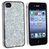 Silver Bling Rubber Hard Skin Cover Case for AT&T iPhone 4 G