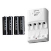 Nikon EN-MH2-B4/MH-73 2 hour Charger with 4 2300mAh Ni-MH AA Rechargeable Batteries - Retail Packaging