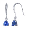 5MM 1CT Tanzanite Dangle Earrings In Sterling Silver