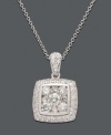 Over-indulge in the dramatic. This vintage-inspired piece by the Effy Collection has timeless appeal. Square pendant crafted in 14k white gold features sparkling round-cut diamonds (1 ct. t.w.) in the center, at the edges, and on on the bail. Approximate length: 18 inches. Approximate drop: 1/2 inch.