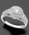 Make it a proposal to remember. 14k white gold engagement ring with round-cut diamonds (1-1/4 ct. t.w.).