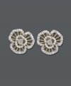 Floral etiquette. These stunning studs by B. Brilliant feature an intricate filigree flower design decorated with round-cut cubic zirconias (1-1/10 ct. t.w.). Crafted in 18k gold over sterling silver and sterling silver. Approximate diameter: 16 mm.