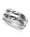 The write stuff. This ring from Hello Kitty, set in sterling silver, is engraved for an understated, yet bold, look. Size 7.