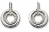 Swarovski Rhodium and Crystal Pave Circles Drop Pierced Earrings 678224