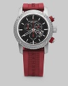 Burberry Sport Chronograph Black Dial Red Rubber Mens Watch BU7706