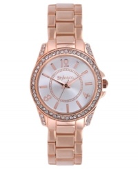 Style in full bloom, by Style&co. This rosy watch shines with crystal accents and rose-gold tone details Style in full bloom, by Style&co. This rosy watch shines with crystal accents and rose-gold tone details