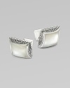 Complement your suiting in style with this pair of sterling silver cuff links inlayed with mother of pearl.Sterling silverMother of pearlbullet text here Imported