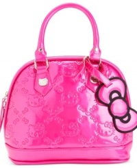 Pink perfection. Featuring the fabulous iconic feline, this logo-embossed bag by Hello Kitty is absolute purr-fection. Gorgeously glossy and accented with signature detailing, it's the ultimate fashionista find. Pink perfection. Featuring the fabulous iconic feline, this logo-embossed bag by Hello Kitty is absolute purr-fection. Gorgeously glossy and accented with signature detailing, it's the ultimate fashionista find.