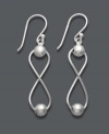 Shape up in style that makes an impact. These intricate figure eight earrings by Giani Bernini feature a polished sterling silver setting with shiny bead accents. Approximate drop: 1-1/2 inches.