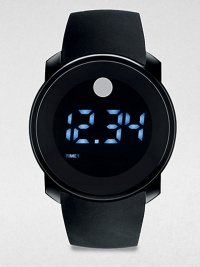 A modern timepiece with dual-time digital precision, is crafted from coated stainless steel with a comfortable silicone strap bracelet.LED digital displayTouch screenWater resistant to 3ATMStainless steel case: 45mm (1.77)Silicone strap braceletImported A modern timepiece with dual-time digital precision, is crafted from coated stainless steel with a comfortable silicone strap bracelet.LED digital displayTouch screenWater resistant to 3ATMStainless steel case: 45mm (1.77)Silicone strap braceletImported