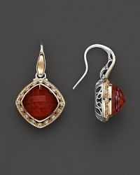 Diamonds, set in sterling silver and 18K yellow gold, frame faceted doublets of clear quartz over red onyx. By Tacori. Diamonds, set in sterling silver and 18K yellow gold, frame faceted doublets of clear quartz over red onyx. By Tacori.