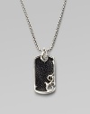 Unique texture and stunning design in sterling silver with a rayskin-textured leather inlay. Pendant, about 2 long Chain, about 20 long Imported