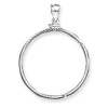 Sterling Silver 39.4 x 3.1mm 1oz Silver Town Diamond-cut Coin Bezel Pendant