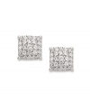 Petite studs that pack a sparkling punch. Earrings showcase a square cluster of single-cut diamonds (1/4 ct. t.w.) in a 14k white gold post setting. Approximate diameter: 1/2 inch.