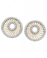 B. Brilliant 18K Gold Over Sterling Silver Circle Fan Stud Earrings B. Brilliant 18K Gold Over Sterling Silver Circle Fan Stud Earrings