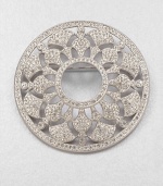 This elegant design features a fan pattern accented in pavé crystals. CrystalsRhodium-plated brassSize, about 2Pin backImported 