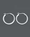 Super chic, these click back hoops add class. Crafted in smooth sterling silver. Approximate diameter: 1-1/10 inches.