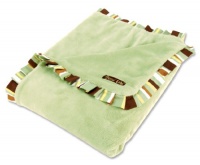 Trend Lab Receiving Blanket in Sage Velour with Giggles Stripe Ruffle Trend Lab Receiving Blanket in Sage Velour with Giggles Stripe Ruffle