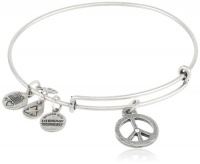 Alex and Ani Bangle Bar World Peace Russian-Silver Expandable Bracelet Alex and Ani Bangle Bar World Peace Russian-Silver Expandable Bracelet