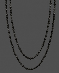 Polish and shine for miles! This long, onyx (5-6 mm and 7-8 mm) strand necklace adds elegance in layers and unique contrast to any look. Approximate length: 64 inches. Polish and shine for miles! This long, onyx (5-6 mm and 7-8 mm) strand necklace adds elegance in layers and unique contrast to any look. Approximate length: 64 inches.