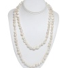 44 Genuine 10mm Freshwater White Pearl Endless Necklace 44 Inch