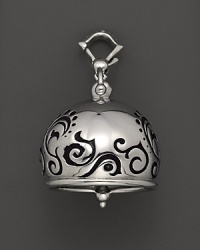 Inspired by Zen philosophy, this intricately detailed, blackened and polished sterling silver meditation bell from Paul Morelli jingles softly. Inspired by Zen philosophy, this intricately detailed, blackened and polished sterling silver meditation bell from Paul Morelli jingles softly.
