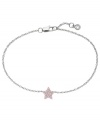 Wish upon a star. CRISLU's children's bracelet is embellished with sparkling pink cubic zirconias (1/8 ct. t.w.) and set in platinum over sterling silver. Approximate length: 6 inches.