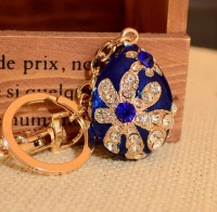 Korean Egg Flower Style Flash Diamond Crystal Key Chain Ring Keyring Keychain Fob Holder Bag Handbag Ornament Decoration Hook, Blue Korean Egg Flower Style Flash Diamond Crystal Key Chain Ring Keyring Keychain Fob Holder Bag Handbag Ornament Decoration Hook, Blue