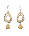 Add spice to your summer look with accessories that count. Kenneth Cole New York earrings feature chic, cut-out, teardrops in worn gold tone mixed metal. Approximate drop: 2-1/4 inches.