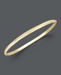 Capture the latest style of stacking! Studio Silver's intricate, etched bangle slips easily over the wrist and can be worn solo or paired with other stackable styles for a look that's trendy and stylish. Crafted in 18k gold over sterling silver. Approximate diameter: 2-5/16 inches. Capture the latest style of stacking! Studio Silver's intricate, etched bangle slips easily over the wrist and can be worn solo or paired with other stackable styles for a look that's trendy and stylish. Crafted in 18k gold over sterling silver. Approximate diameter: 2-5/16 inches.