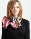 An ultra-feminine, vivid shopping print adds flair to this sumptuous silk wrap.SilkAbout 36 X 36Dry cleanMade in Italy