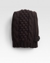 Chunky knit cabled beanie set in a luxurious wool and cashmere blend.Logo detail70% wool/30% cashmereDry cleanMade in Italy