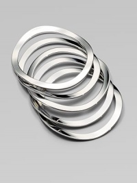 Narrow, rounded square bangles make a sleek and versatile piece that's perfect for stacking. BrassDiameter, about 2½Slip-on styleImported Narrow, rounded square bangles make a sleek and versatile piece that's perfect for stacking. BrassDiameter, about 2½Slip-on styleImported
