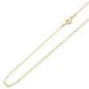 14K Two-Tone Gold 2mm Gucci Flat Mariner Link Chain Necklace 18 W/ Spring-Ring