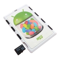 DiMeCard micro8 microSD Memory Card Holder WHITE ANDROID JELLY BEAN Edition (Ultra thin credit card size holder, writable label)