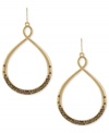 Kenneth Cole New York has your number with this pair of drop earrings. Crafted from gold-tone mixed metal, the earrings are designed in a stylized figure-eight with pave glass crystal accents added on for lustrous effect. Approximate drop: 2-1/2 inches.