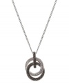 Layer your neckline in lovely loops. Judith Jack necklace features two overlapping circles decorated in crystals and marcasite. Set in sterling silver. Approximate length: 16 inches. Approximate drop: 1 inch.