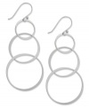 Circular chic. Studio Silver's drop earrings are set in sterling silver and feature circles in elevating sizes for a bit of postmodern appeal. Approximate drop: 2-3/4 inches.