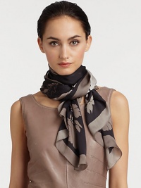 A feminine, yet restrained floral print in luxurious silk. SilkAbout 26 X 71Dry cleanMade in Italy